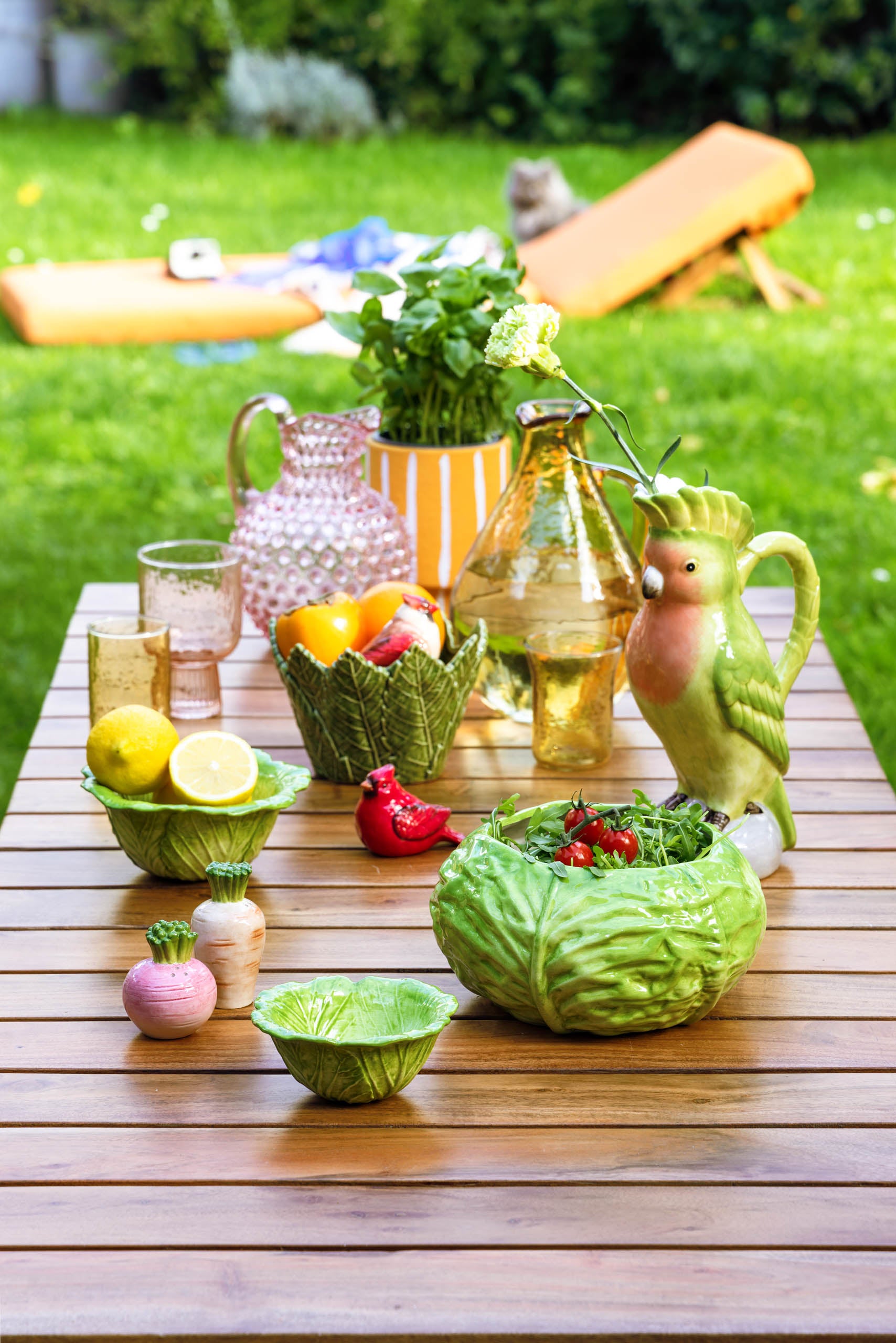 Ceramic parrot pitcher