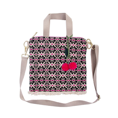 Crossover handbag Majoie black pink boho