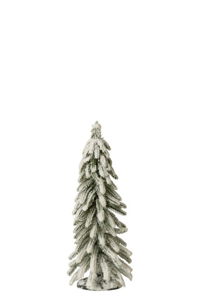 Christmas Tree With Snow Pet Dark Green/White Small