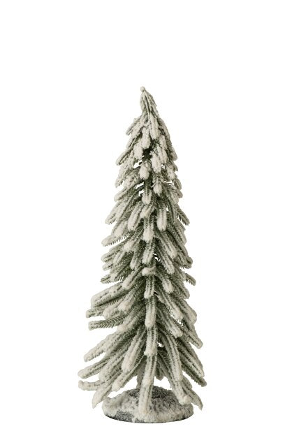 Christmas Tree With Snow Pet Dark Green/White Medium