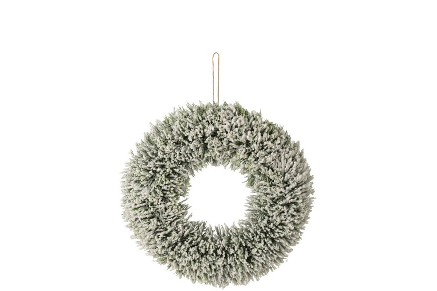 Wreath Snowy Polyethylene White/Dark Green Medium
