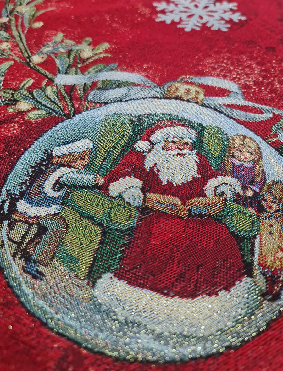 Mistletoe Lurex Christmas Runner in Gobelin: 40x100cm