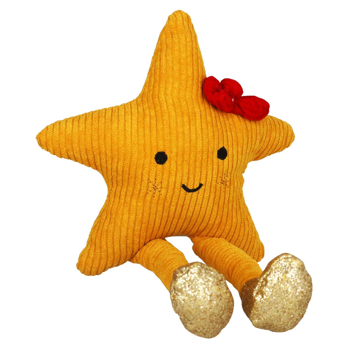 Shelf Sitter - Yellow Star with Red Bow