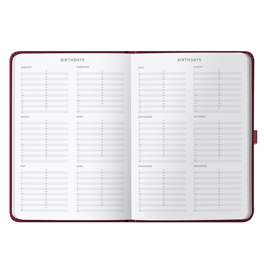 Dual Schedule Day a Page Diary 2027 Burgundy