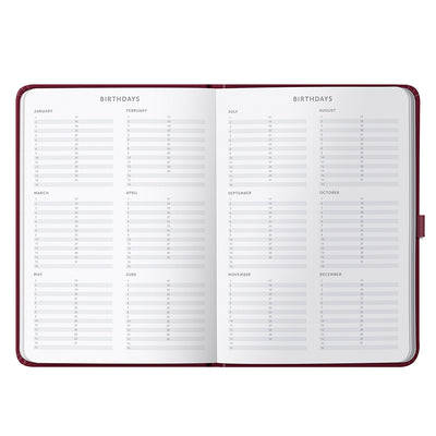 Dual Schedule Day a Page Diary 2027 Burgundy