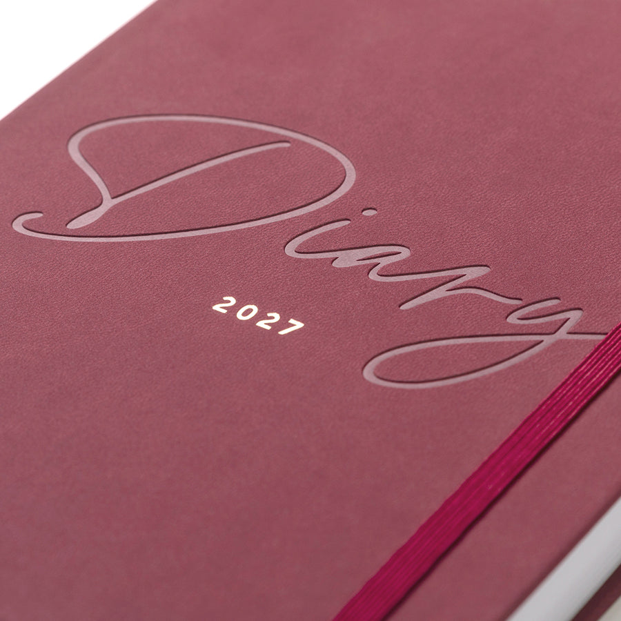 Dual Schedule Day a Page Diary 2027 Burgundy