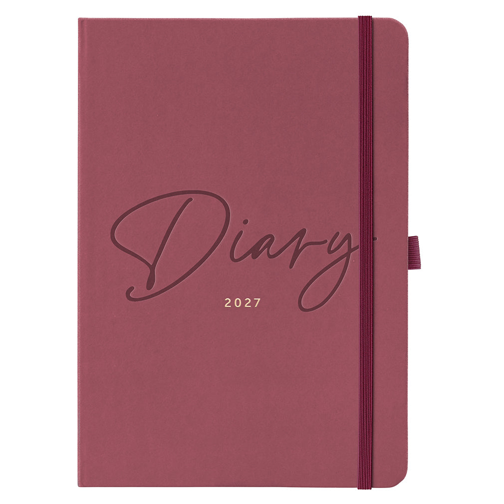 Dual Schedule Day a Page Diary 2027 Burgundy