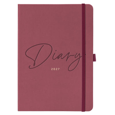 Dual Schedule Day a Page Diary 2027 Burgundy