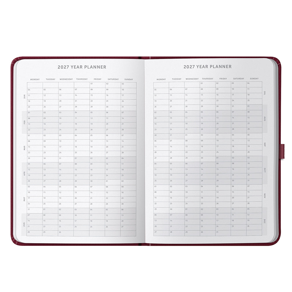 Dual Schedule Day a Page Diary 2027 Burgundy