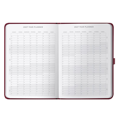 Dual Schedule Day a Page Diary 2027 Burgundy