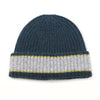 Teal and grey mens beanie hat