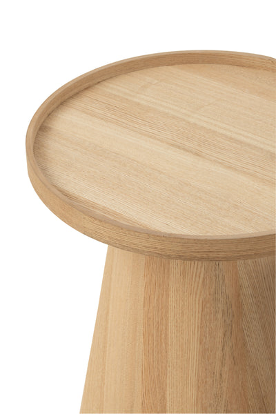 Set Of 2 Sidetables Round+Edges Wood Natural