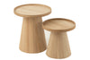 Set Of 2 Sidetables Round+Edges Wood Natural