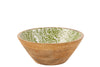 Bowl Pattern Mango Wood Green/White Medium