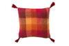 Cushion Checkered+Tassels Acrylic Orange/Burgundy