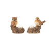 Tealight Holder Bord+Owl Porcelain Brown Assortment Of 2