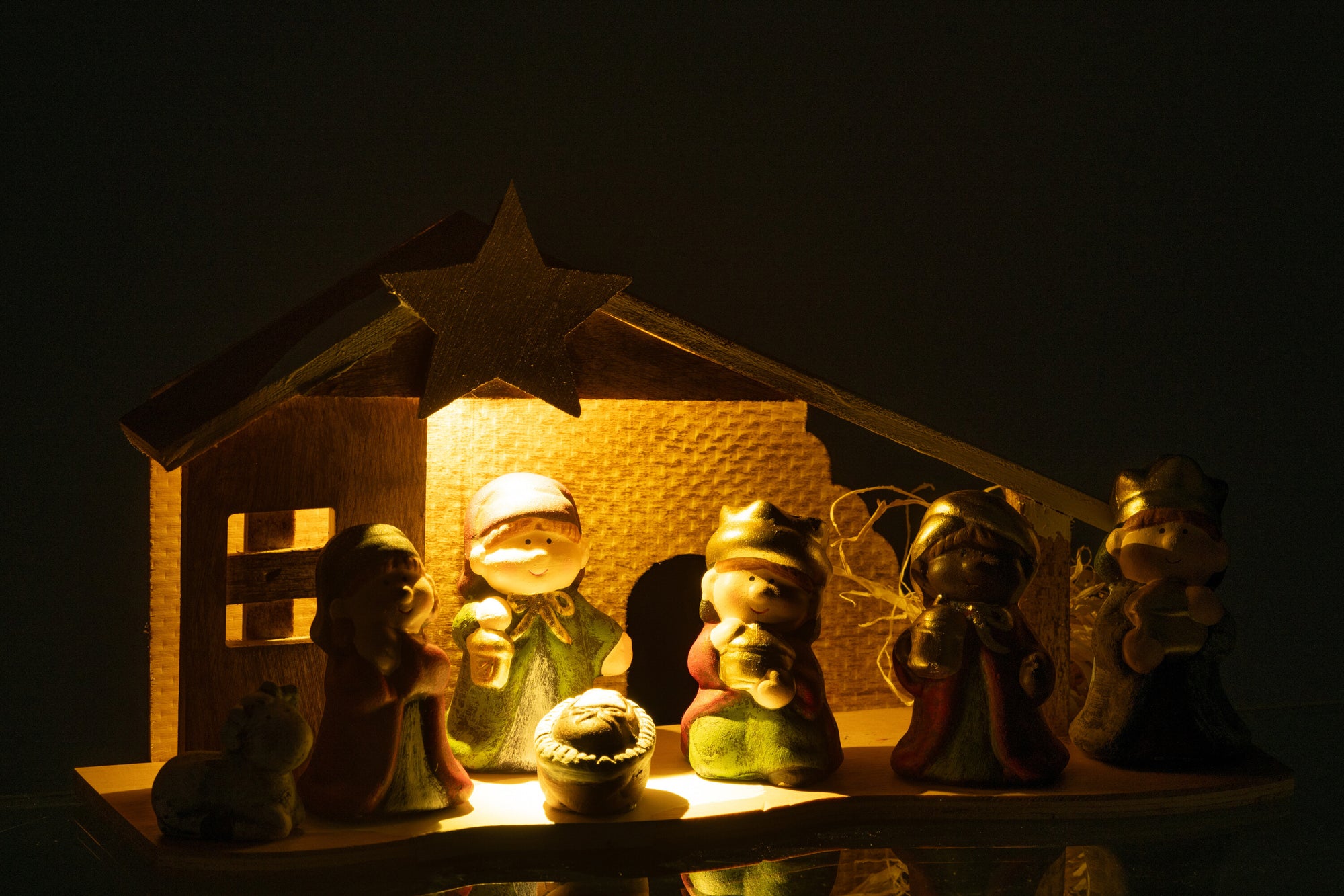 Nativity Led Porcelain Mix Large