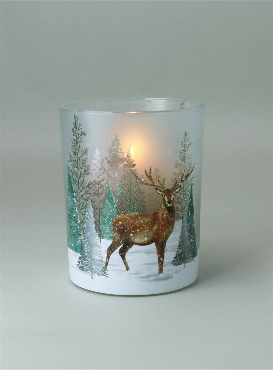 Nite Lite - Woodland Stag Snow Scene Small