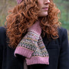 Dusky pink recycled blend fair isle pull through scarf