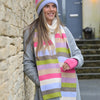 Classic mauve mix stripe scarf