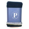 Dusky teal knit contrast trim scarf for men