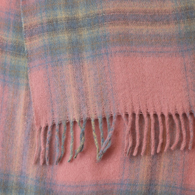 Miranda Pastel pink,blue and grey mix cosy check sections scarf