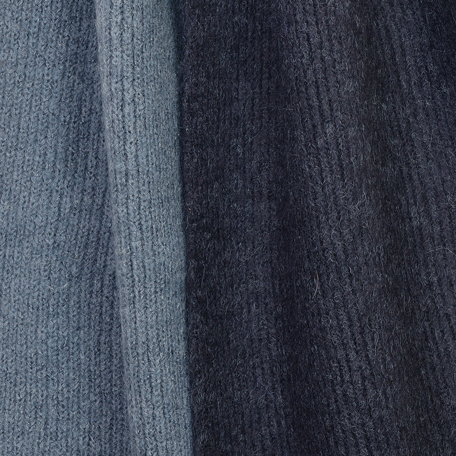 Oliver Navy and Denim ombre Knit Scarf