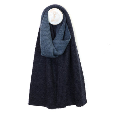 Oliver Navy and Denim ombre Knit Scarf