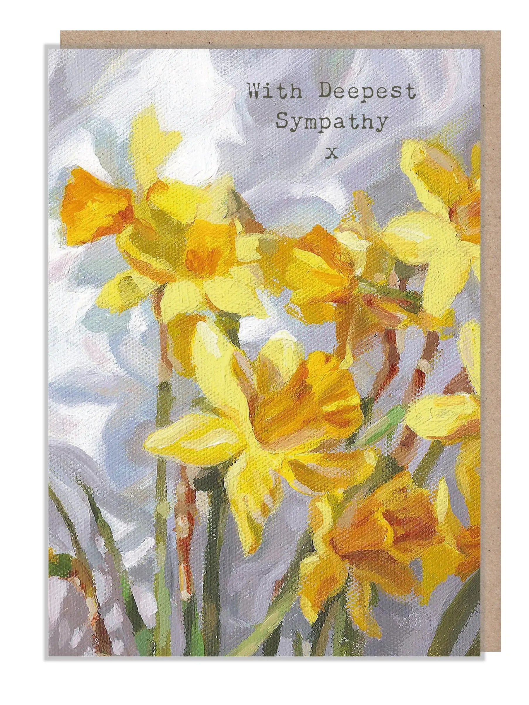 Sympathy Card - Deepest Sympathy - Daffodil Artwork
