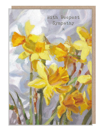 Sympathy Card - Deepest Sympathy - Daffodil Artwork
