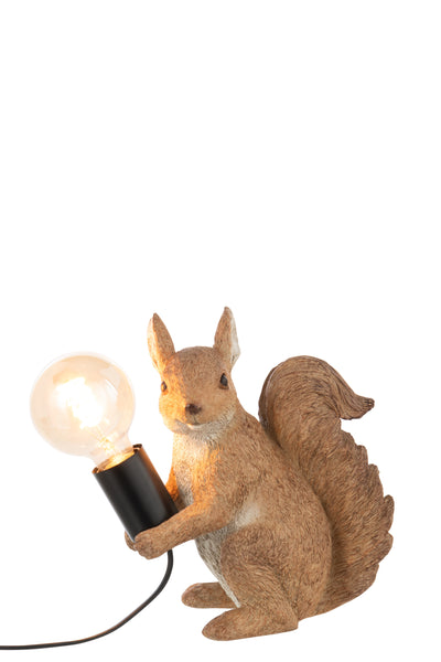 Table Lamp Squirrel Polyresin Caramel