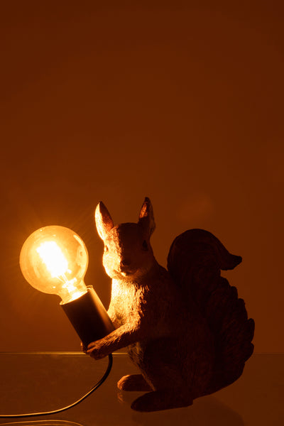 Table Lamp Squirrel Polyresin Caramel