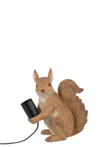 Table Lamp Squirrel Polyresin Caramel