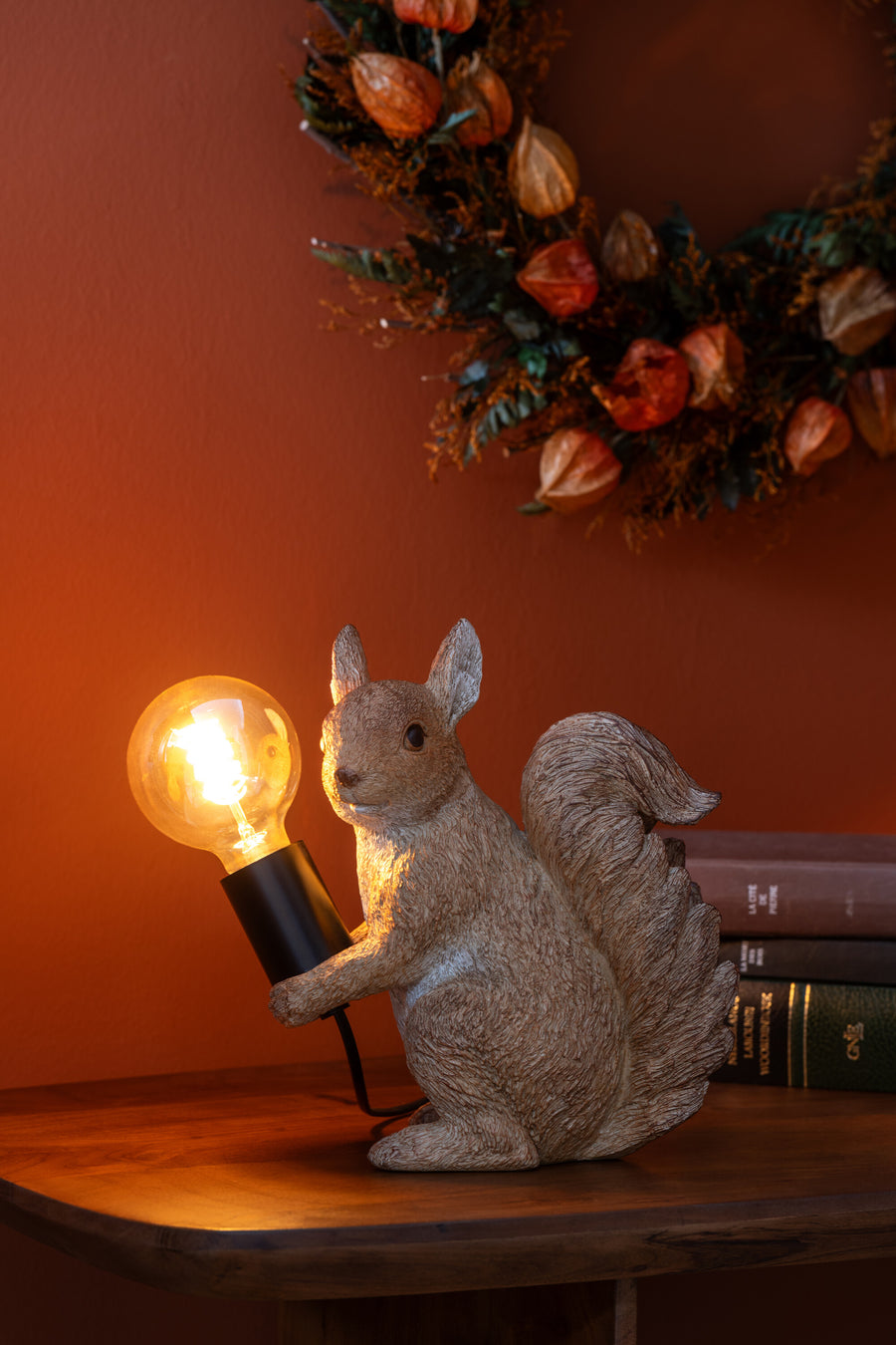 Table Lamp Squirrel Polyresin Caramel