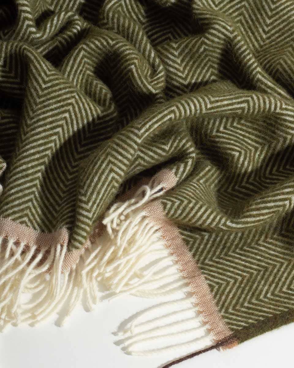 Wool Throw Blanket Denver olive