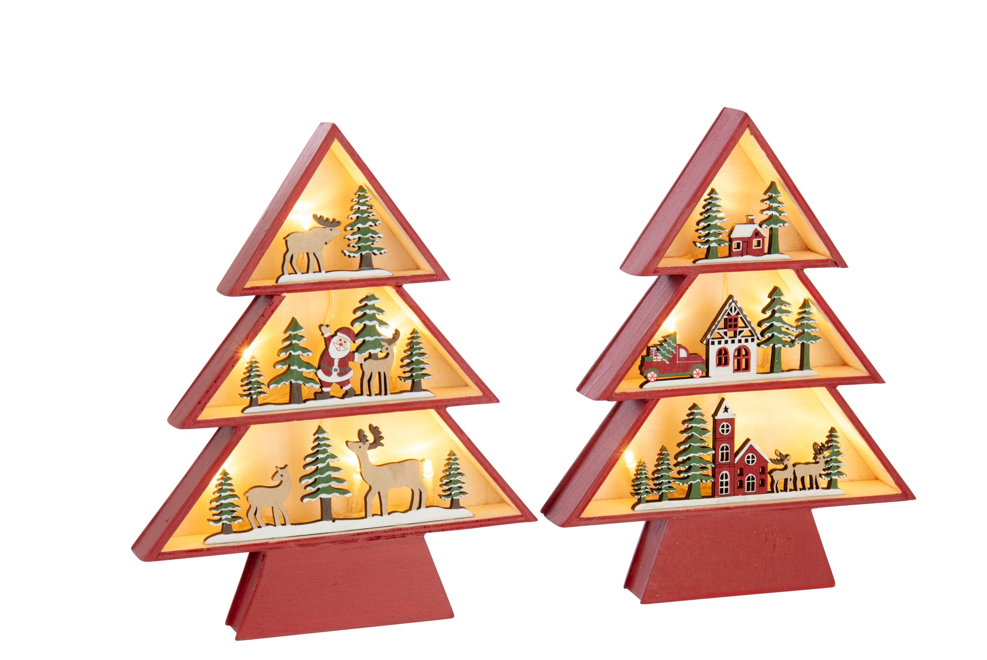 Tree Led Plywood Christmas Red