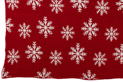 Blanket Snowflakes Polyester Red/White