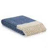 Wool Throw Blanket FLORENCE - blue