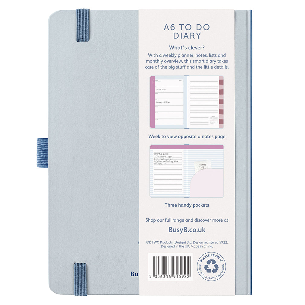 A6 To Do Diary 2026 Blue Graphic