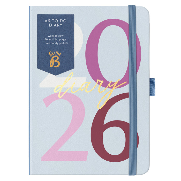 A6 To Do Diary 2026 Blue Graphic