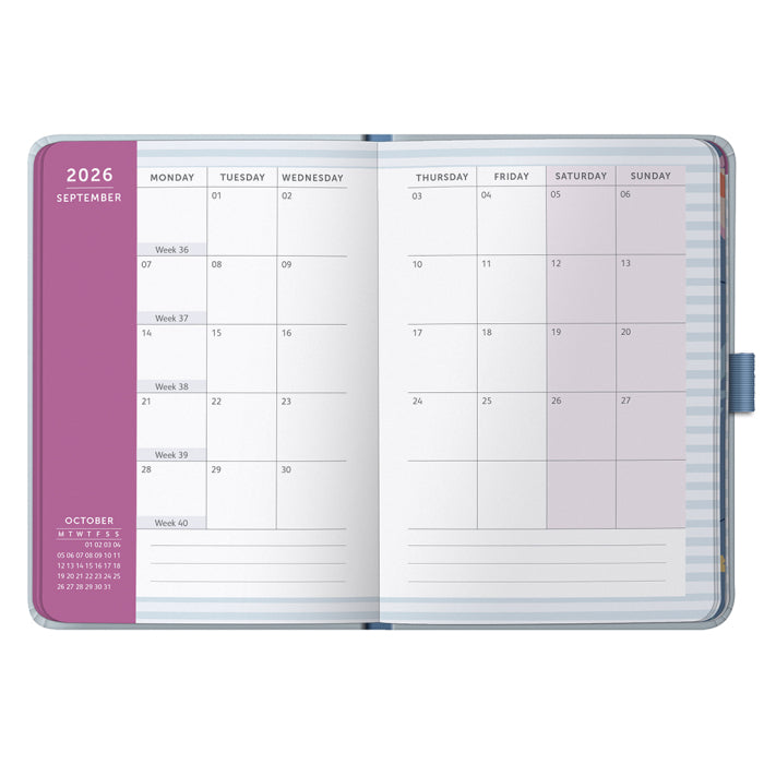 A6 To Do Diary 2026 Blue Graphic