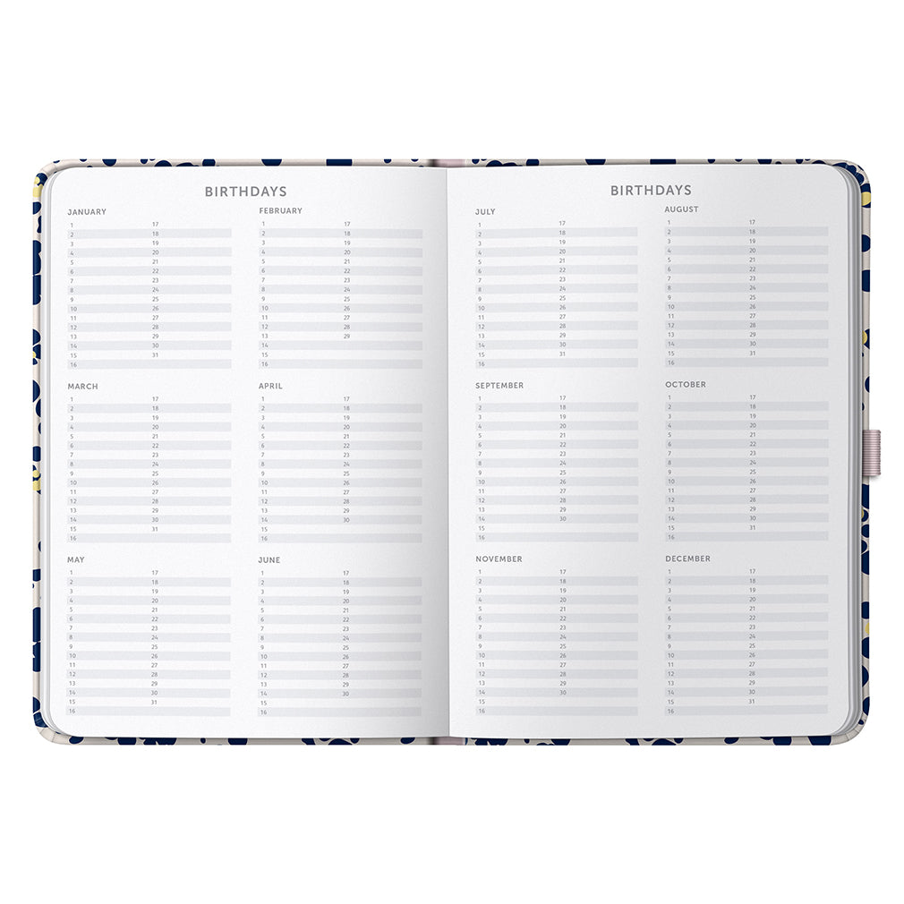 A5 Day a Page Diary 2026 Navy Spatter