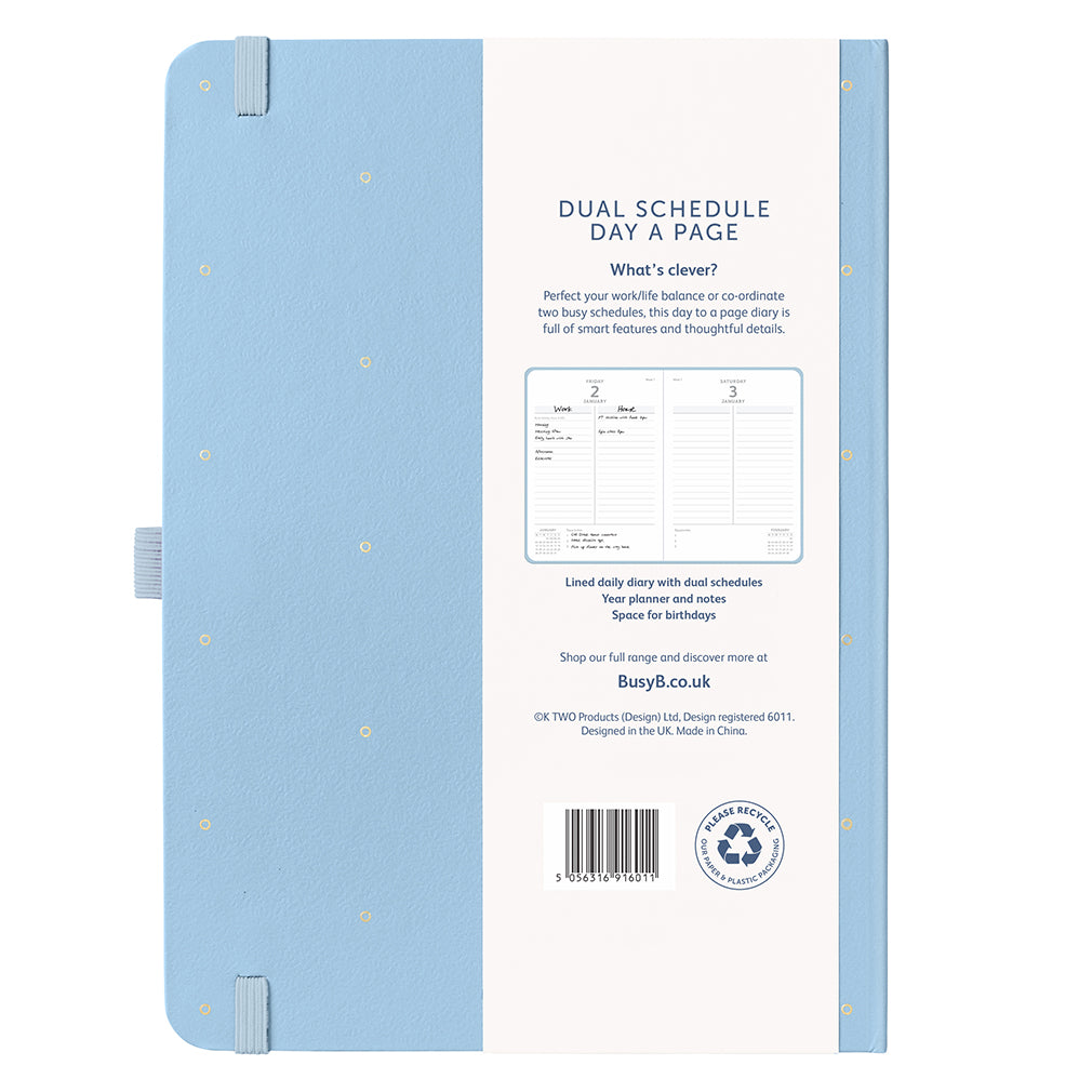 Dual Schedule Day a Page Diary 2026 Powder Blue