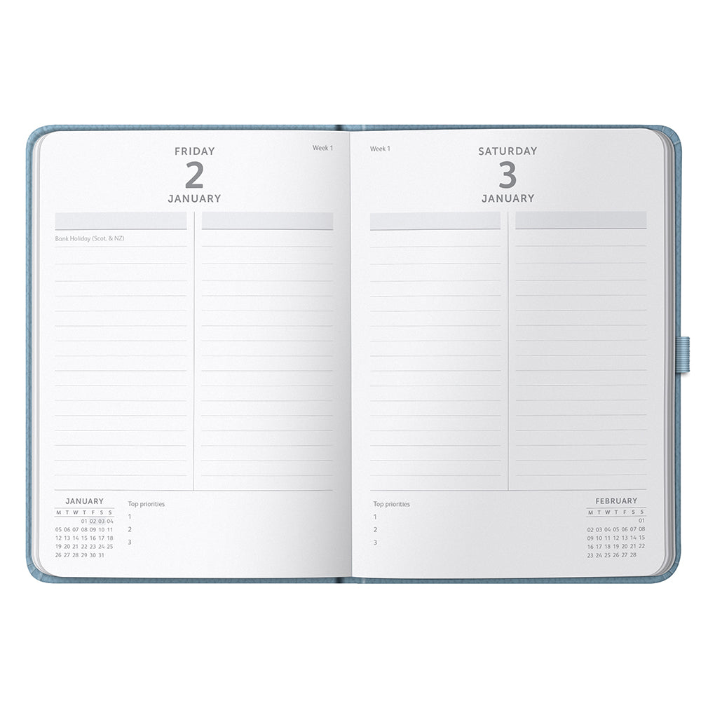 Dual Schedule Day a Page Diary 2026 Powder Blue