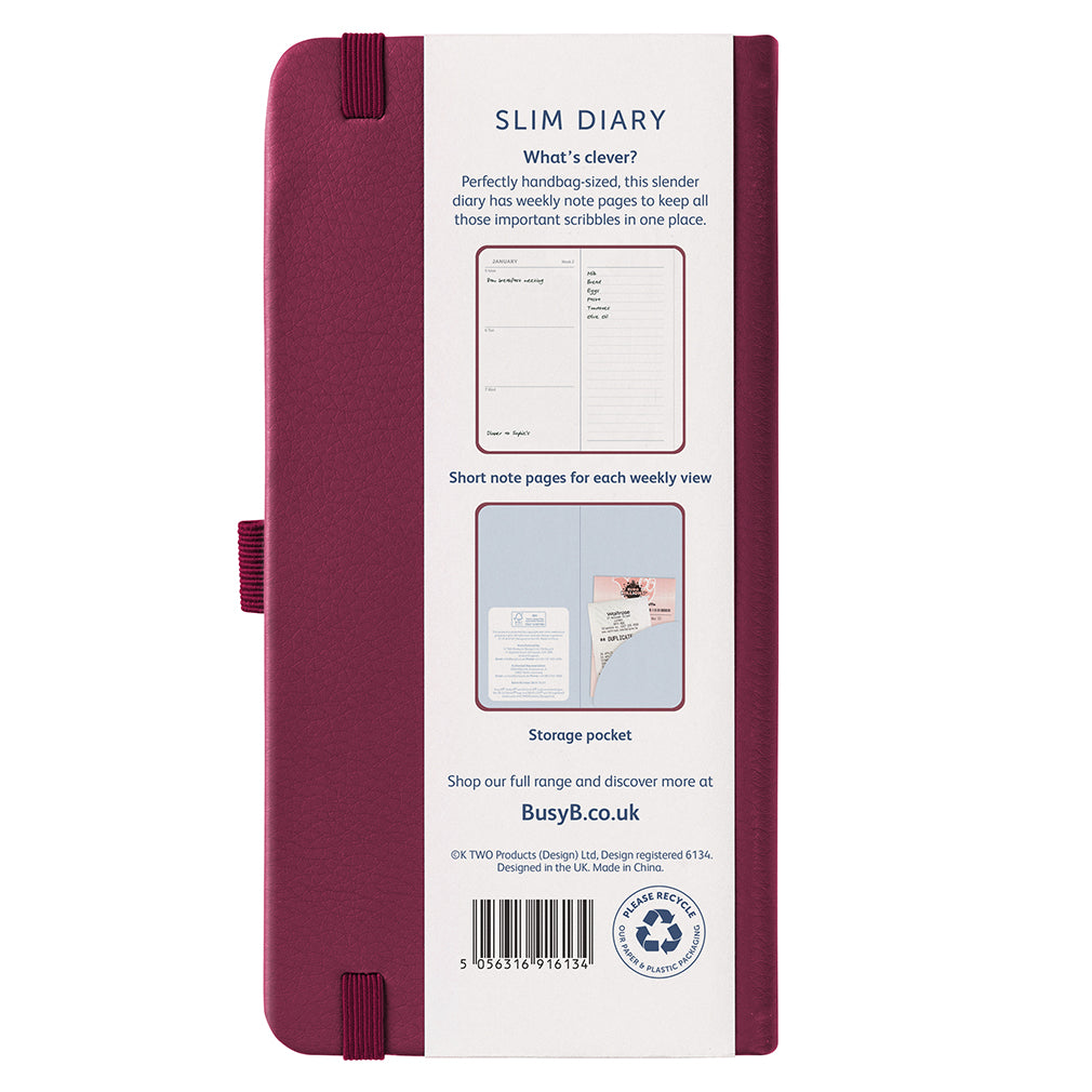 Slim Diary 2026 Burgundy