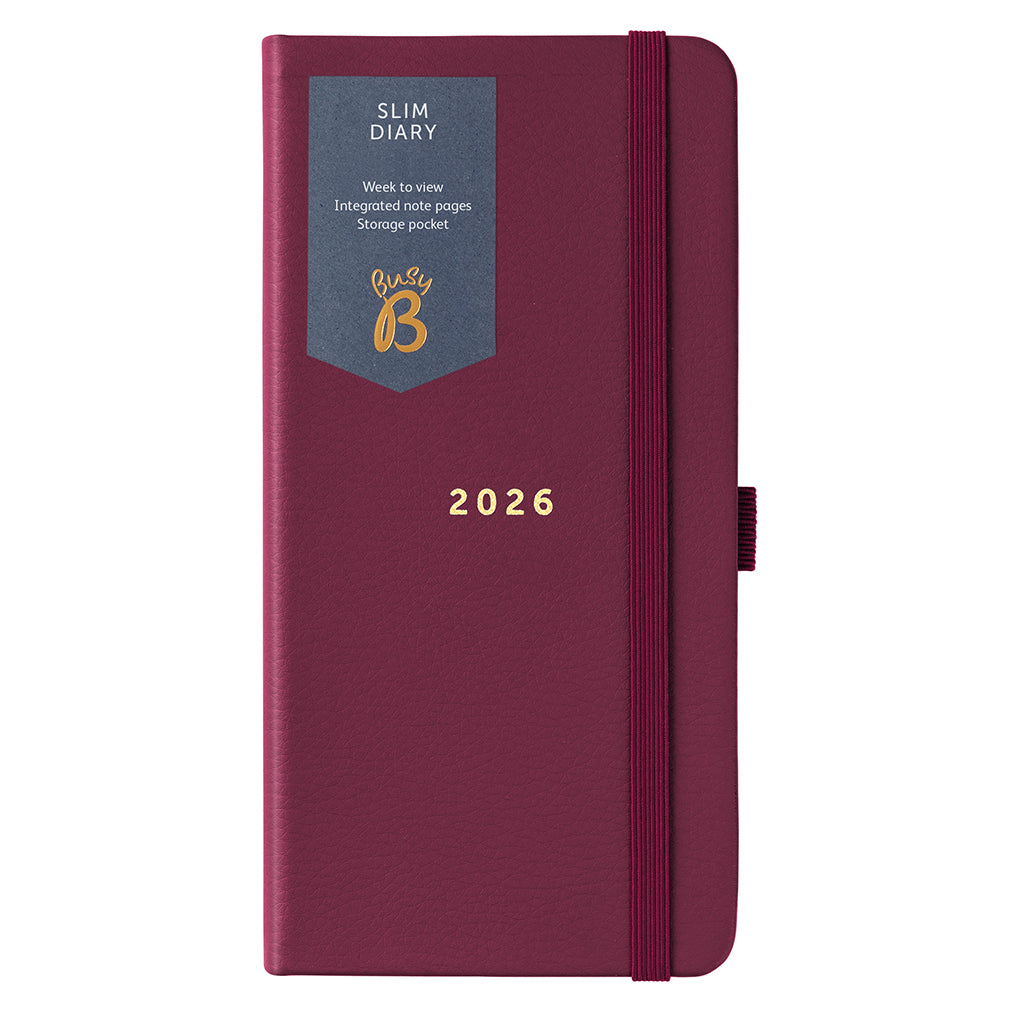 Slim Diary 2026 Burgundy