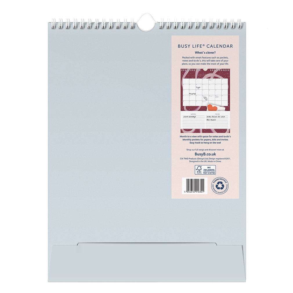 Busy Life Calendar 2026 Blue Graphic