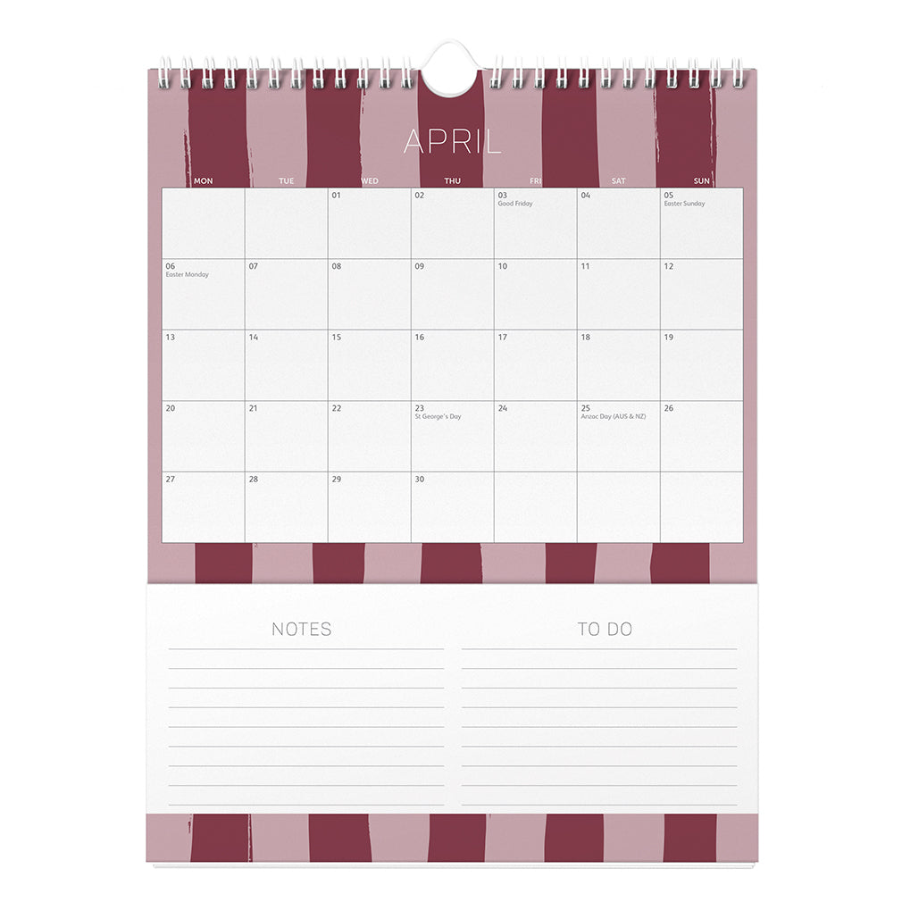 Busy Life Calendar 2026 Blue Graphic
