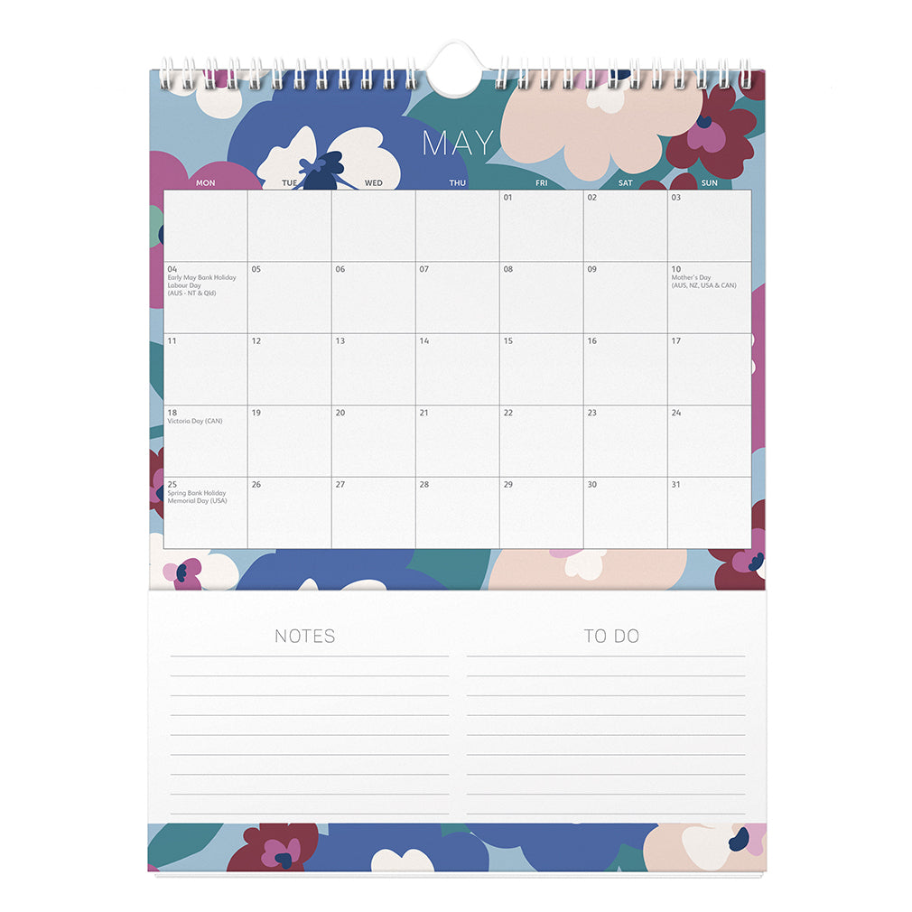 Busy Life Calendar 2026 Blue Graphic
