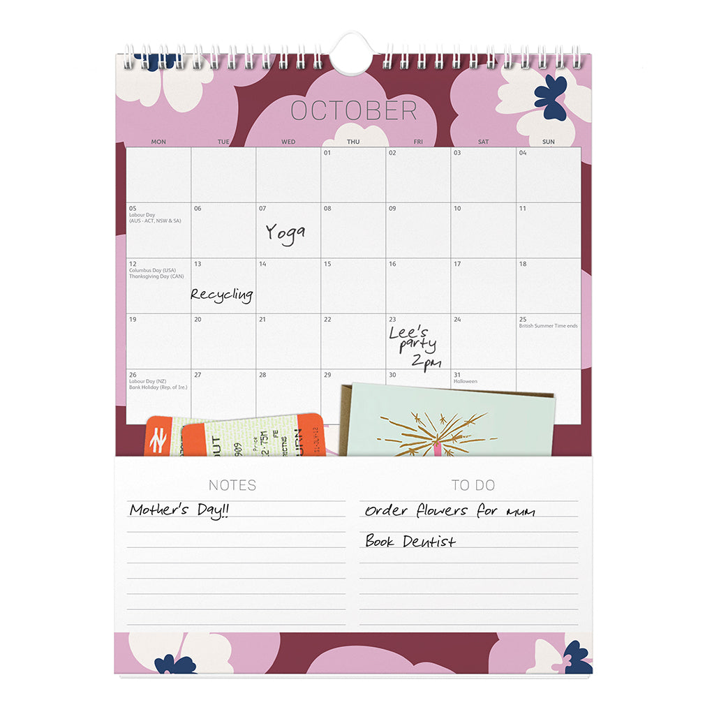 Busy Life Calendar 2026 Blue Graphic